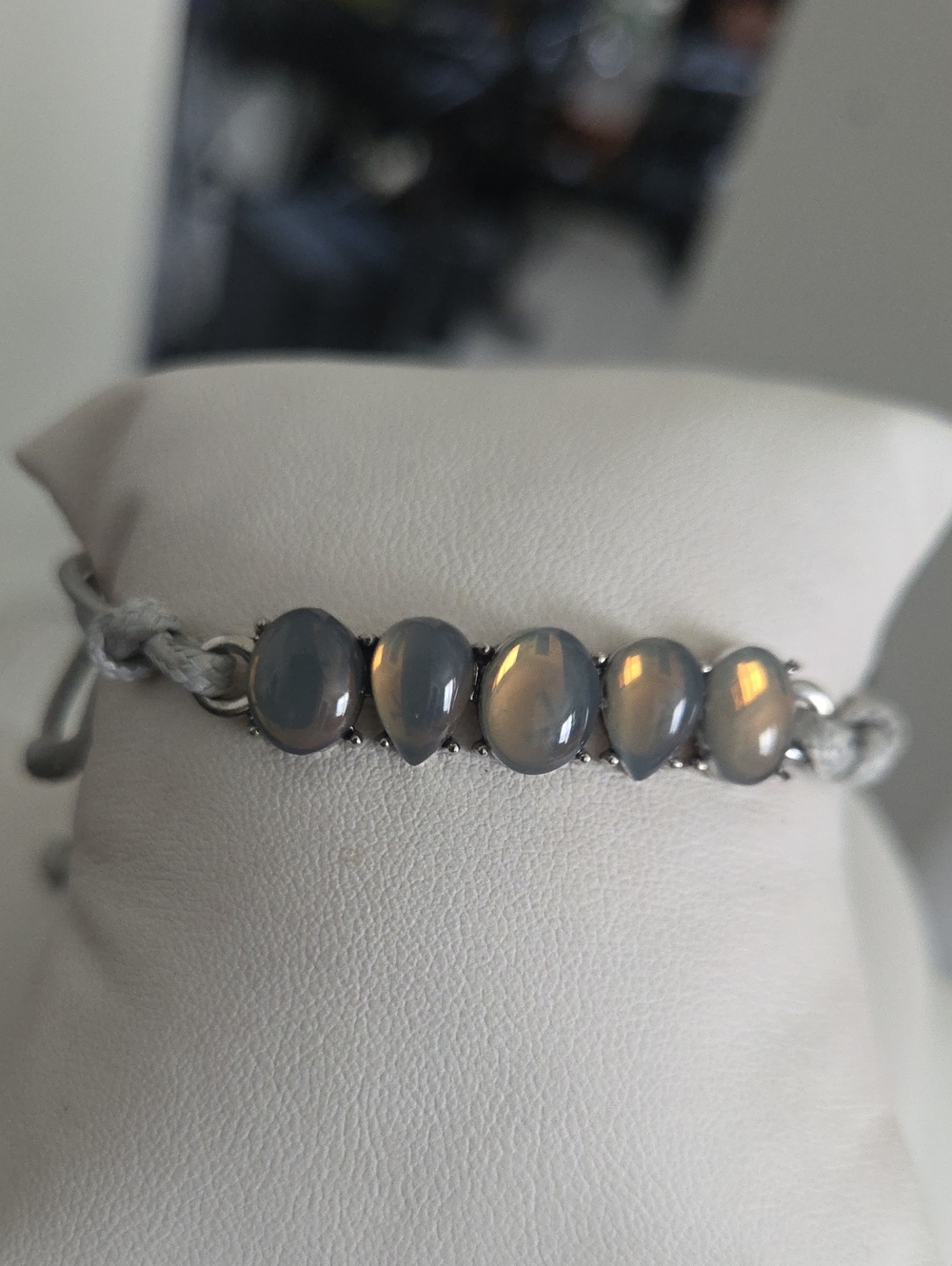 Paparazzi Grey Opal Pull String Bracelet NWT